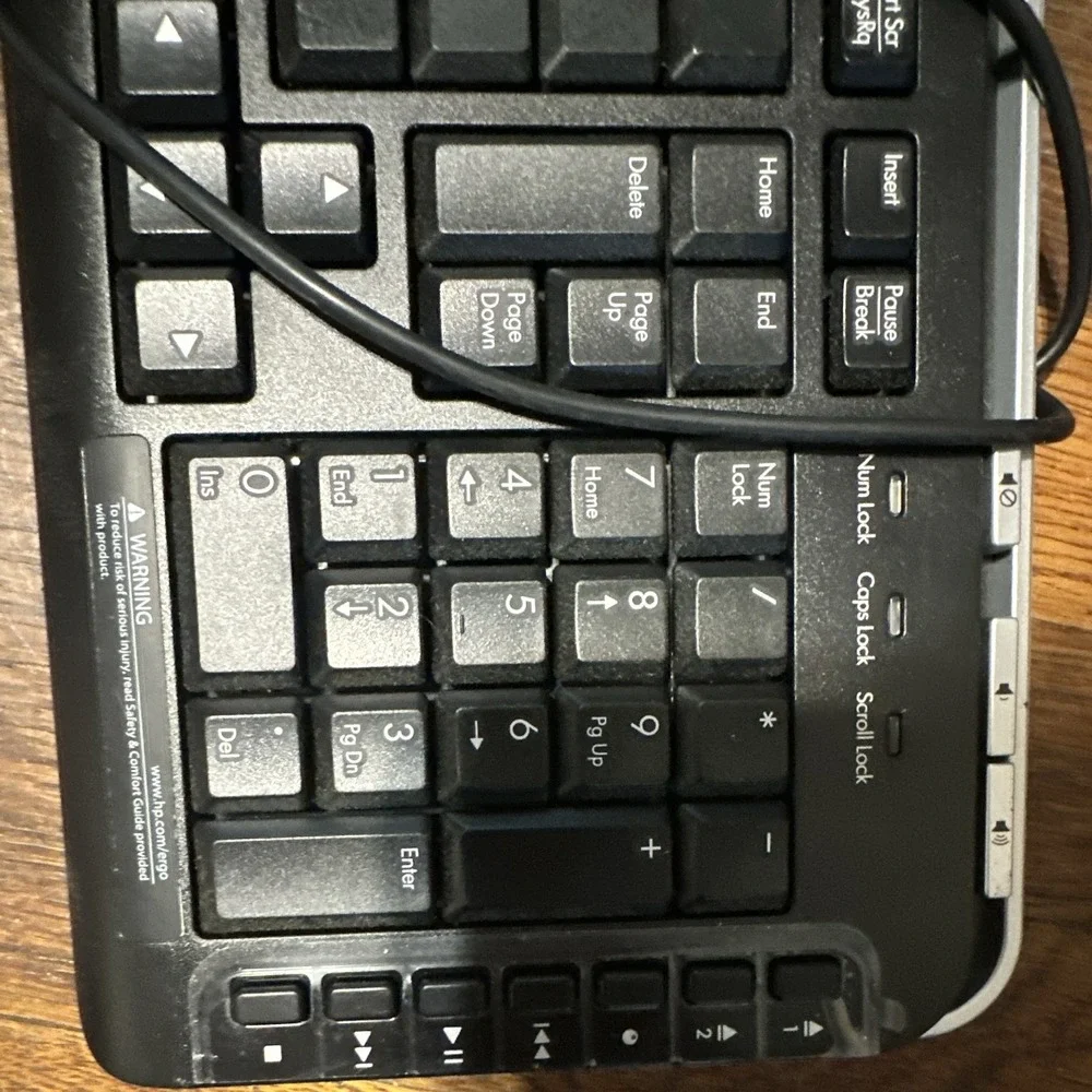 HP 5189 Wired PS/2 Standard Multimedia Keyboard Black/Silver QWERTY English